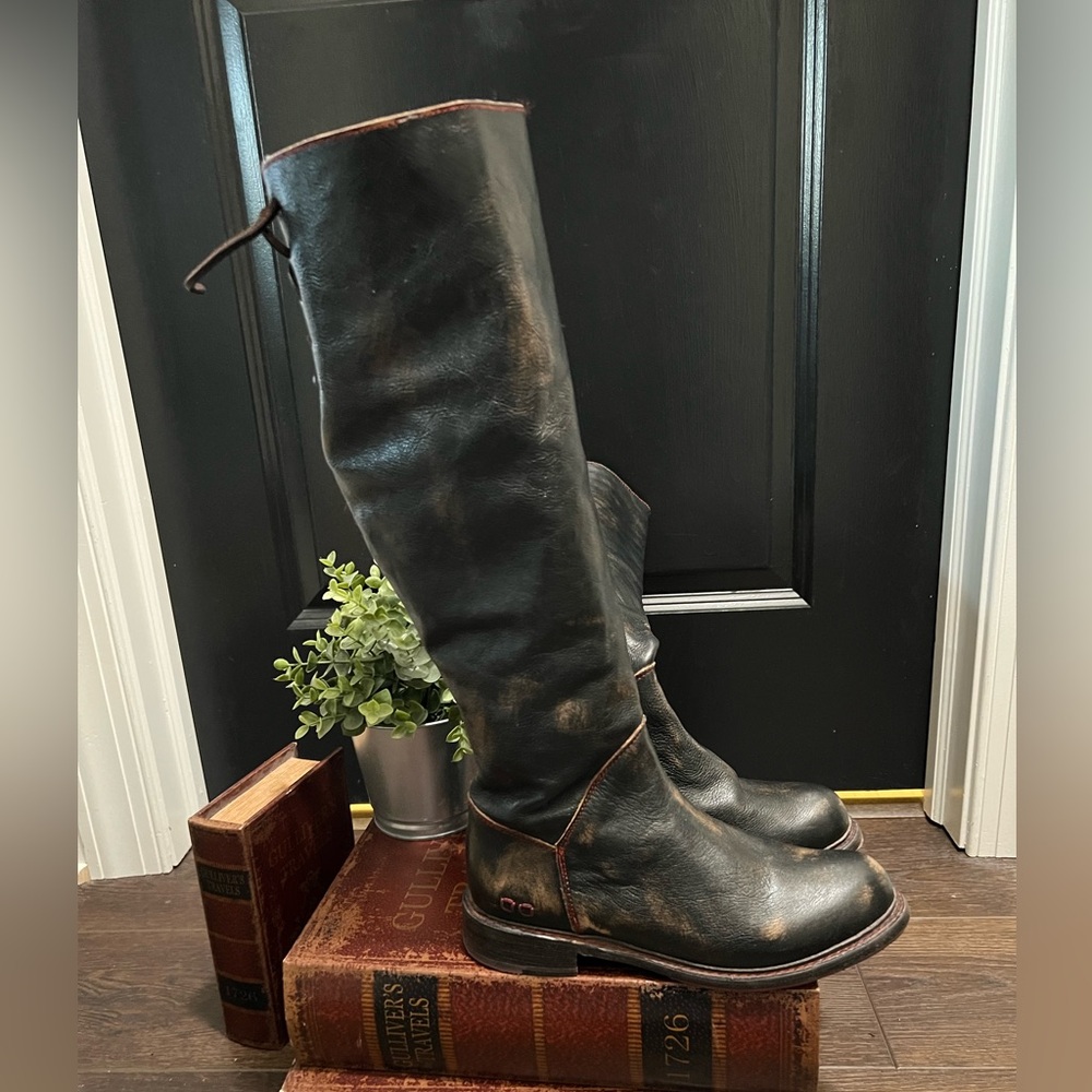 Bed Stu Dark Brown Tall Riding Leather Boots - Picture 4 of 10